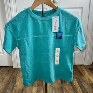 Cat & Jack Boys' Short Sleeve Relaxed Fit T-Shirt - Turquoise Blue S 6/7 NWT